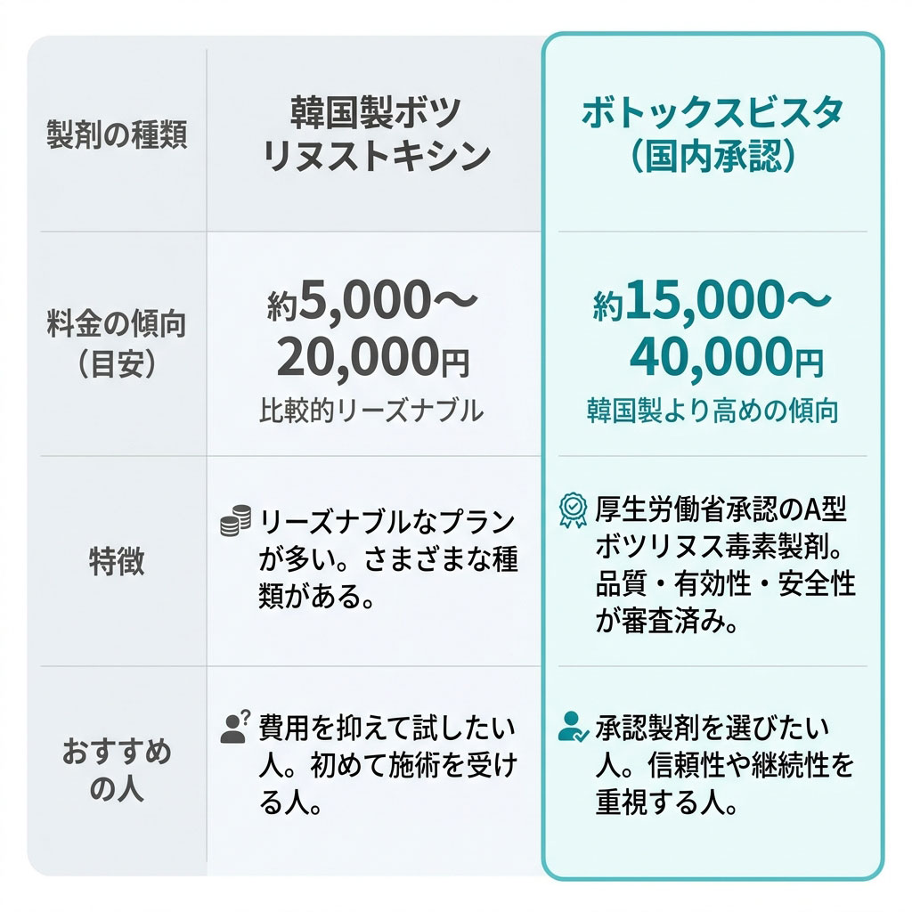 エラボトックスの費用を左右する製剤別の特徴