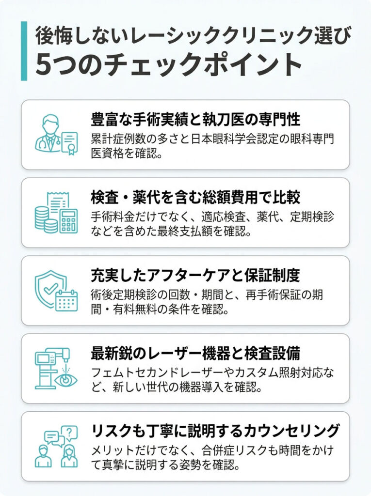 【後悔しない】東京で信頼できるレーシッククリニックを選ぶ5つのポイント