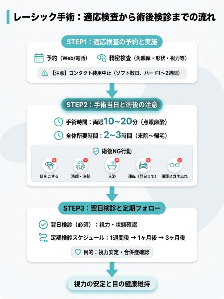 適応検査から術後検診まで｜当日の流れ