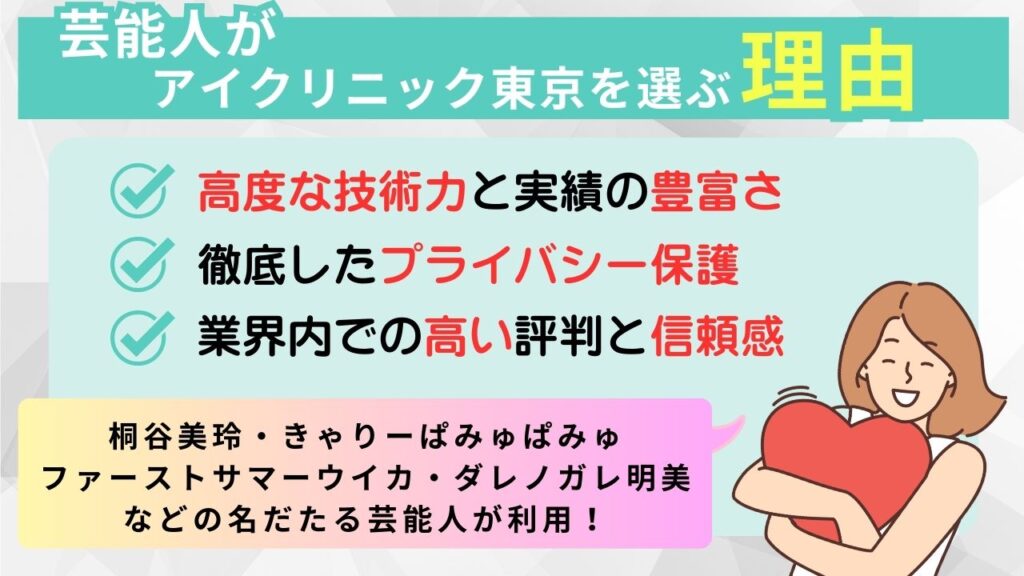 芸能人・有名人がアイクリニック東京を選ぶ理由