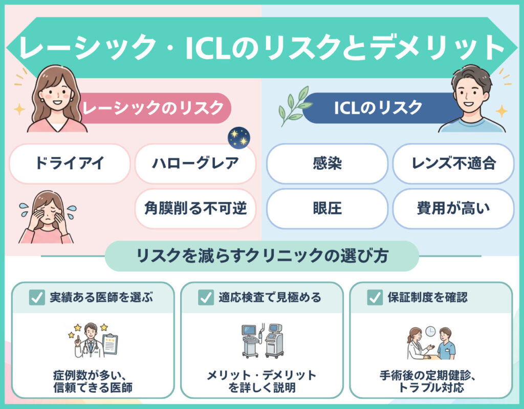 レーシック・ICLのリスクとデメリット