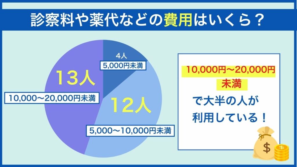 診察料や薬代などを費用はいくらかかりましたか？