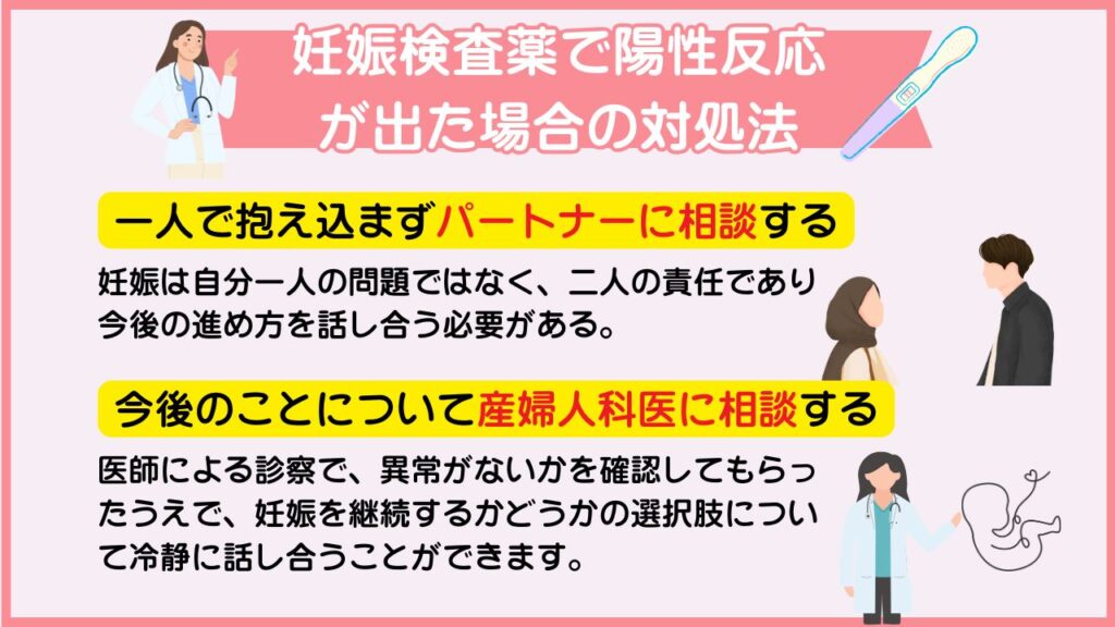 妊娠検査薬で陽性反応が出た場合の対処法