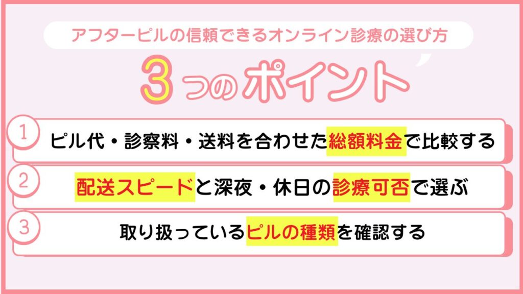 アフターピルの信頼できるオンライン診療の選び方