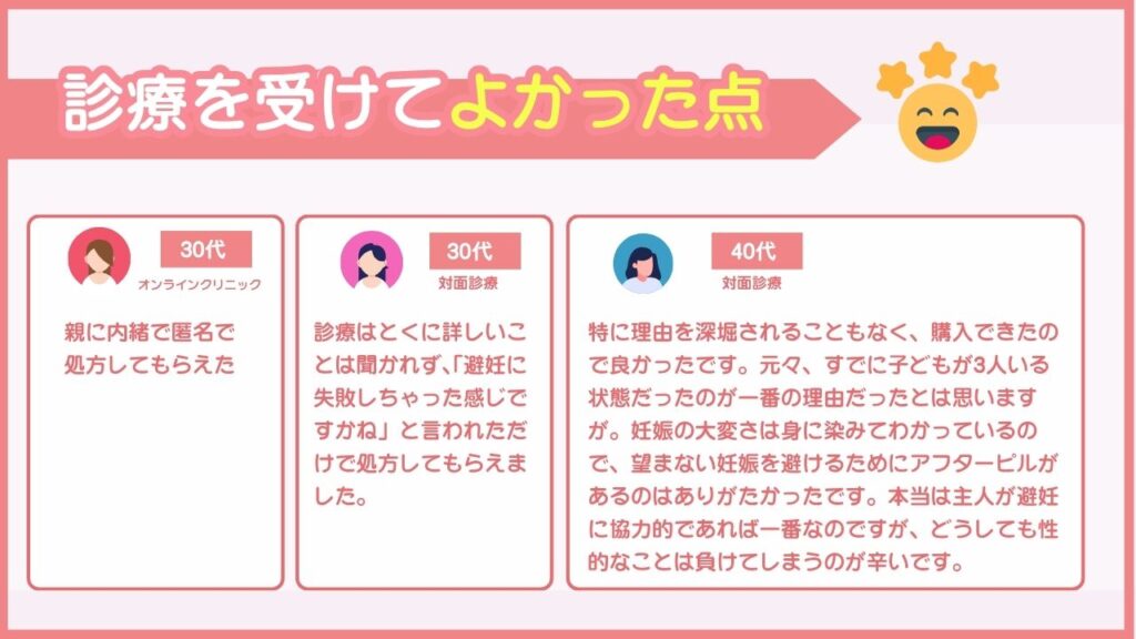 診療を受けてよかった点