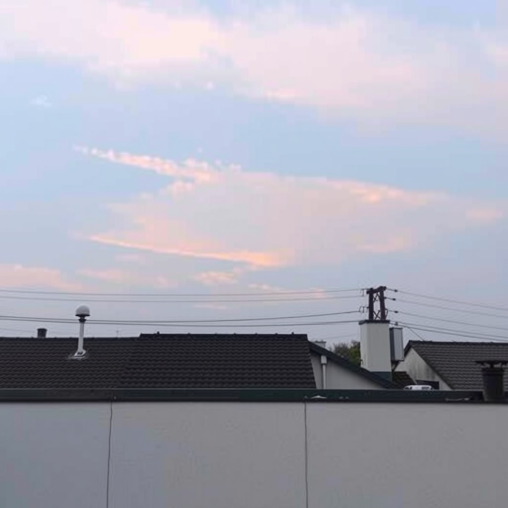 夕方の静かな住宅地の空とやわらかな雲